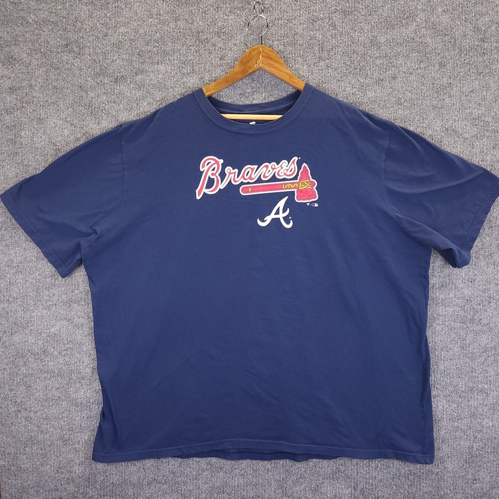 Atlanta Braves T Shirt Men's 4XT Navy Logo Graphic Short Sleeve Baseball Tall